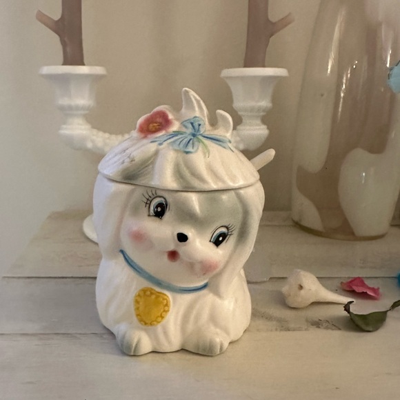 Vintage Other - Vintage Lefton Toodles White Fog Anamorphic Sugar Jar